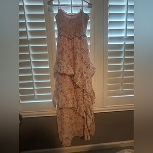 Floret Studios Floral Smocked Eyelet Tiered Maxi Dress